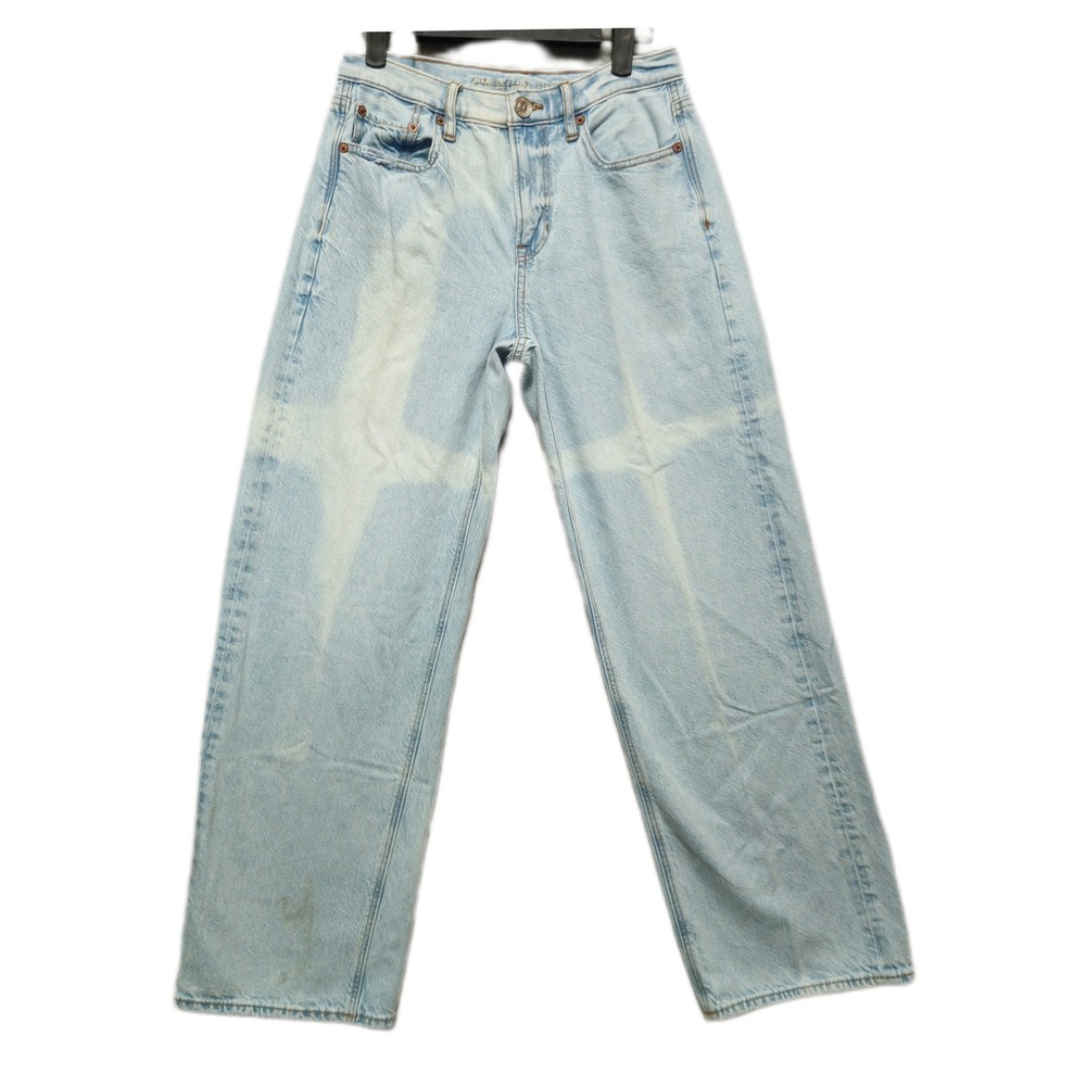 American Eagle 90s Wide Leg Denim Jeans Womens size 6 Light Wash Retro Baggy